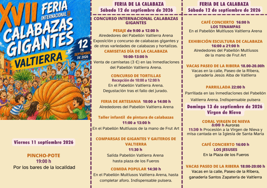 Programa Feria Calabazas Gigantes Valtierra